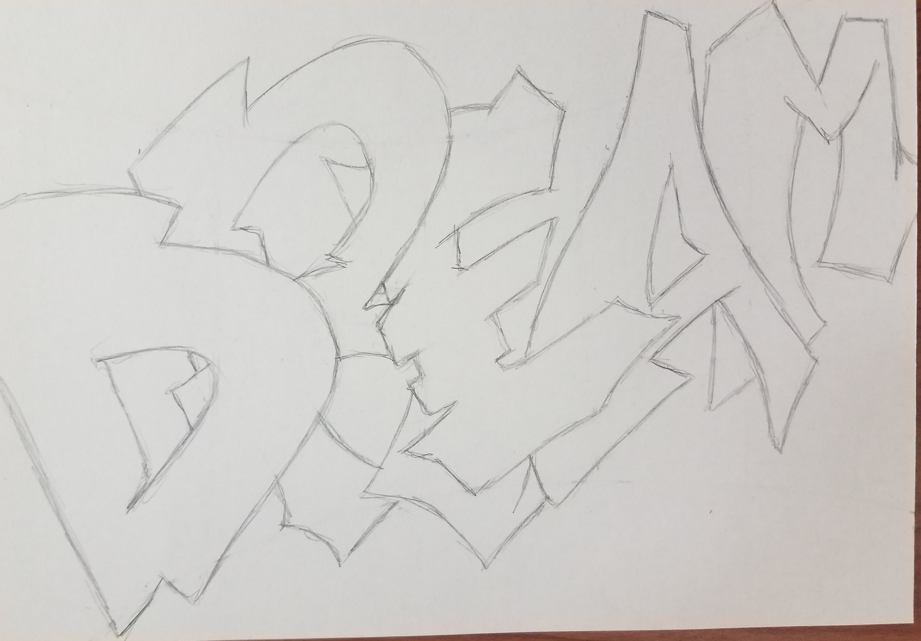 how to draw graffiti names step by step on paper