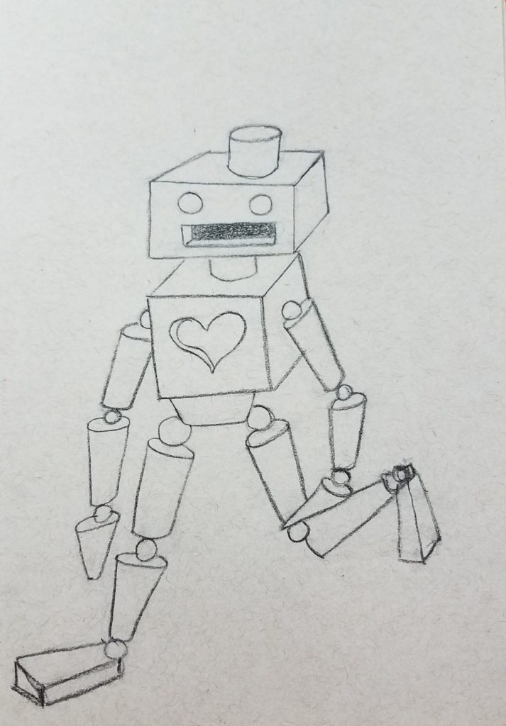 How To Draw A Robot Using Shapes - Art For Kids Hub 