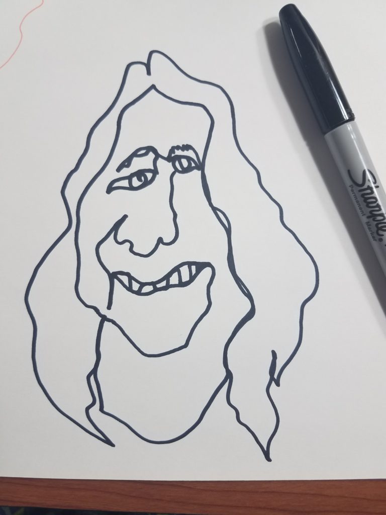 Continuous-Line-Drawing-Face-Self-Portrait