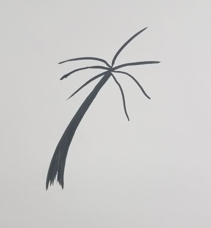how to draw a palm tree step by step