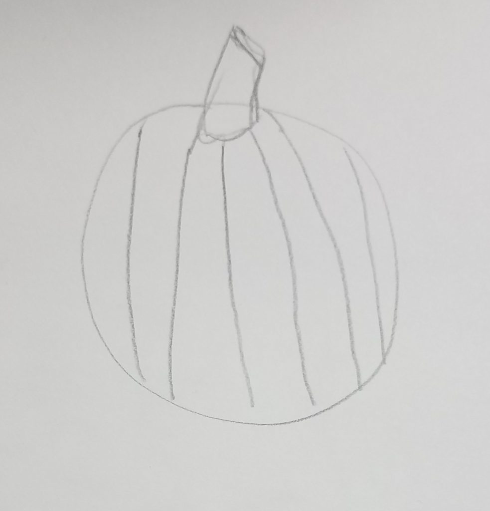 EASY How to Draw a Cute Pumpkin Tutorial for Halloween/Fall