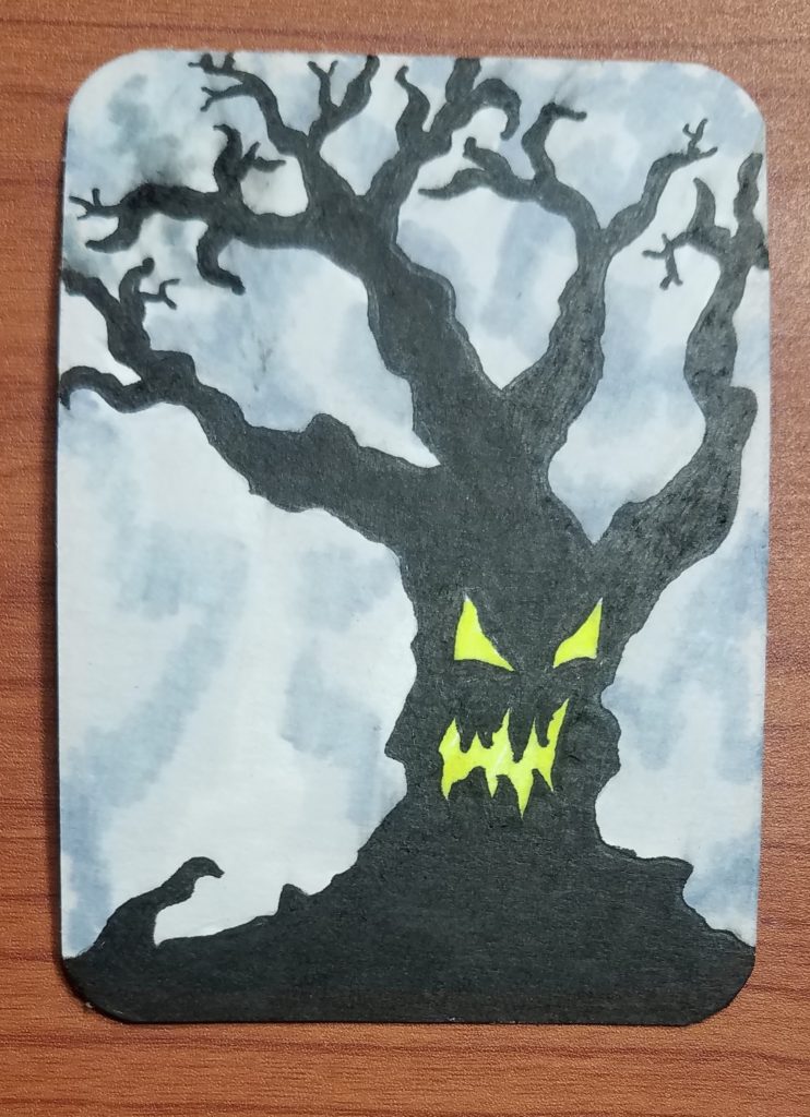 drawing of spooky tree
