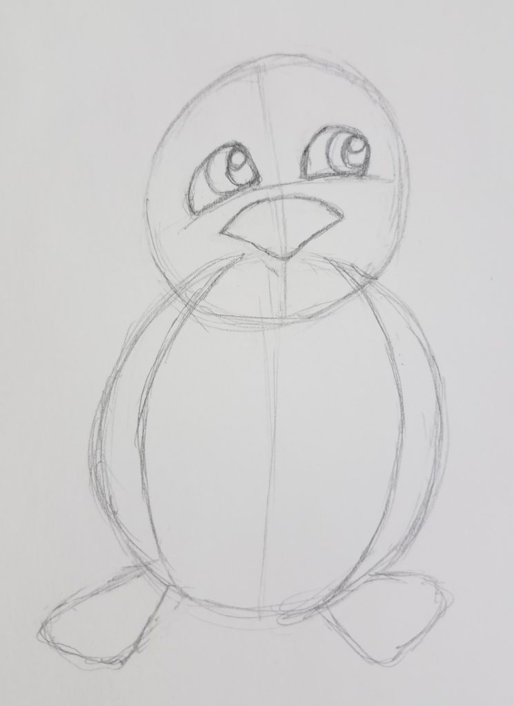 How to Draw a Cartoon Penguin (step by step) - Art by Ro