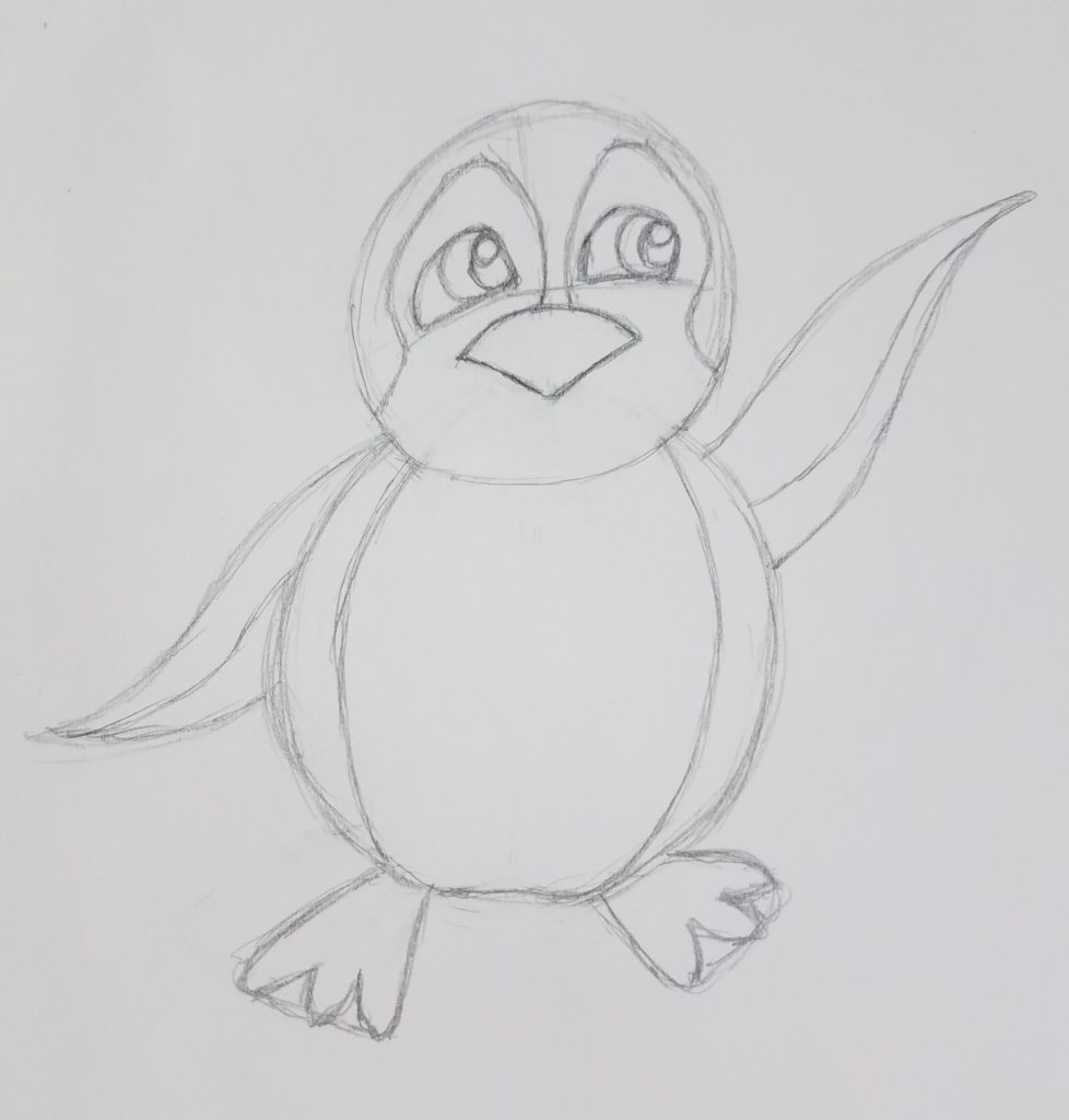 cartoon penguin sketch