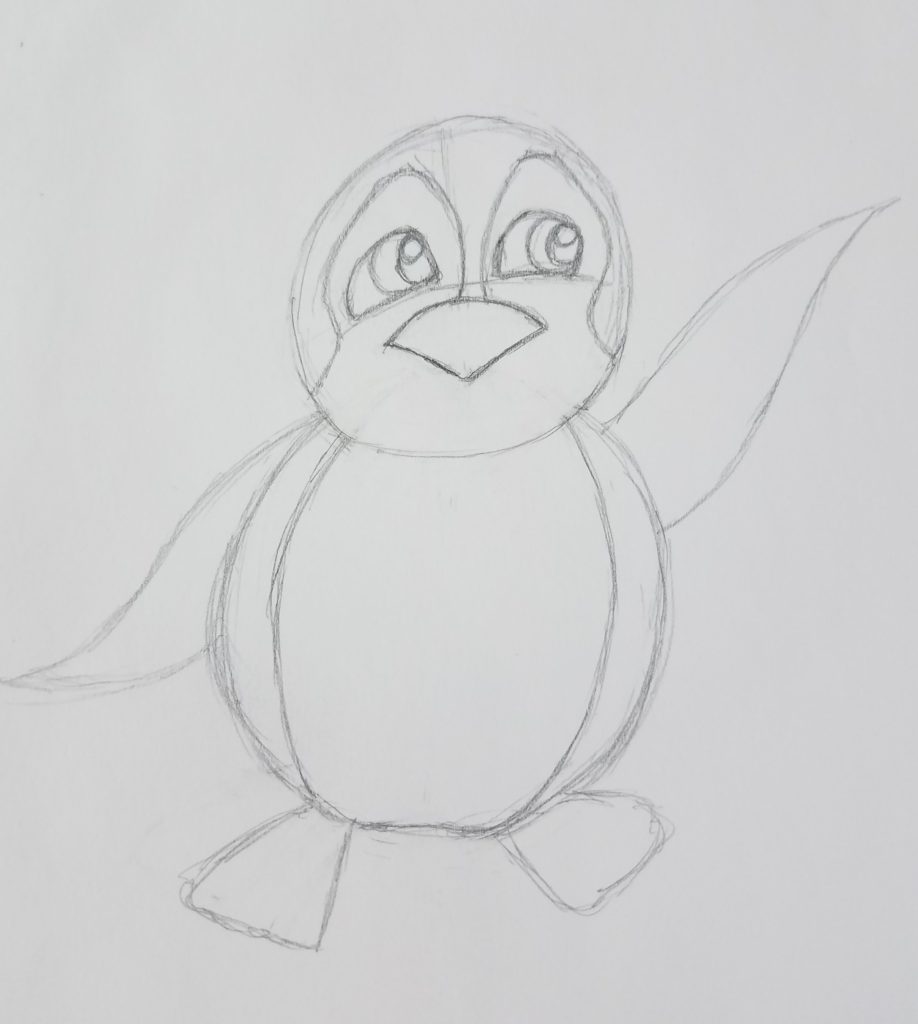 penguin drawing cartoon