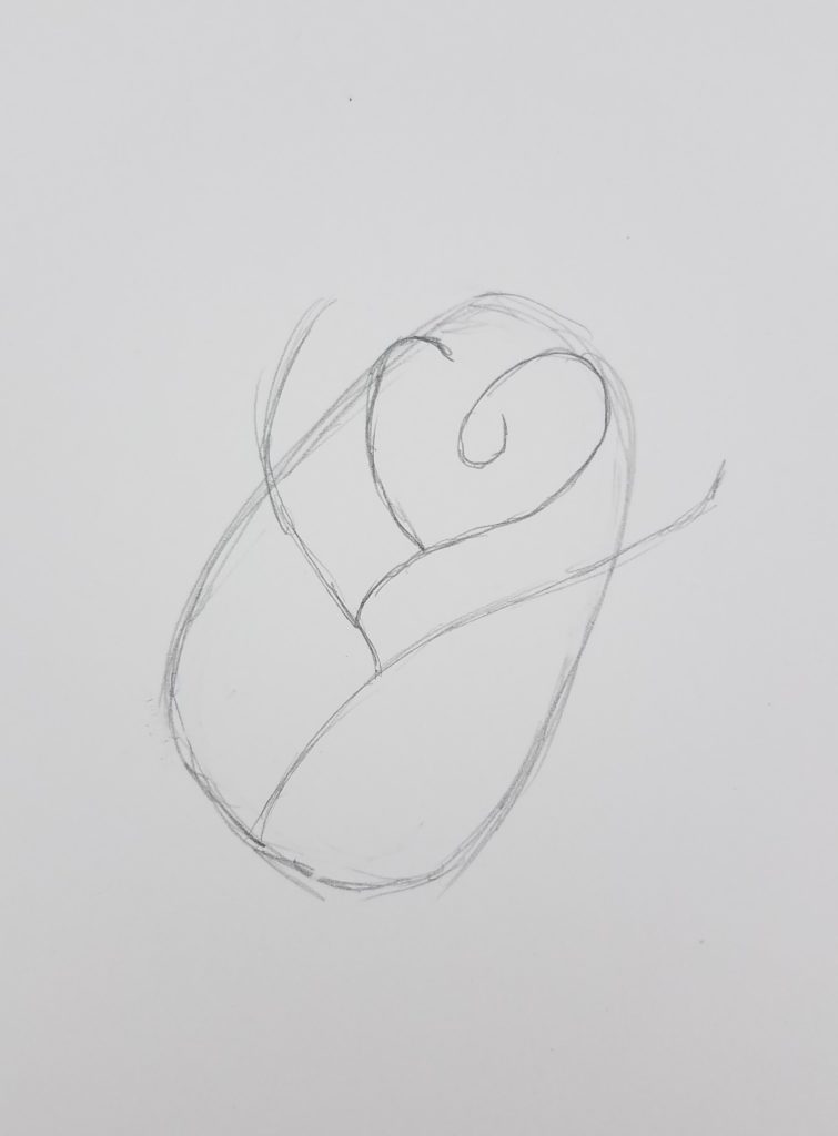 how to draw a heart with a rose through it