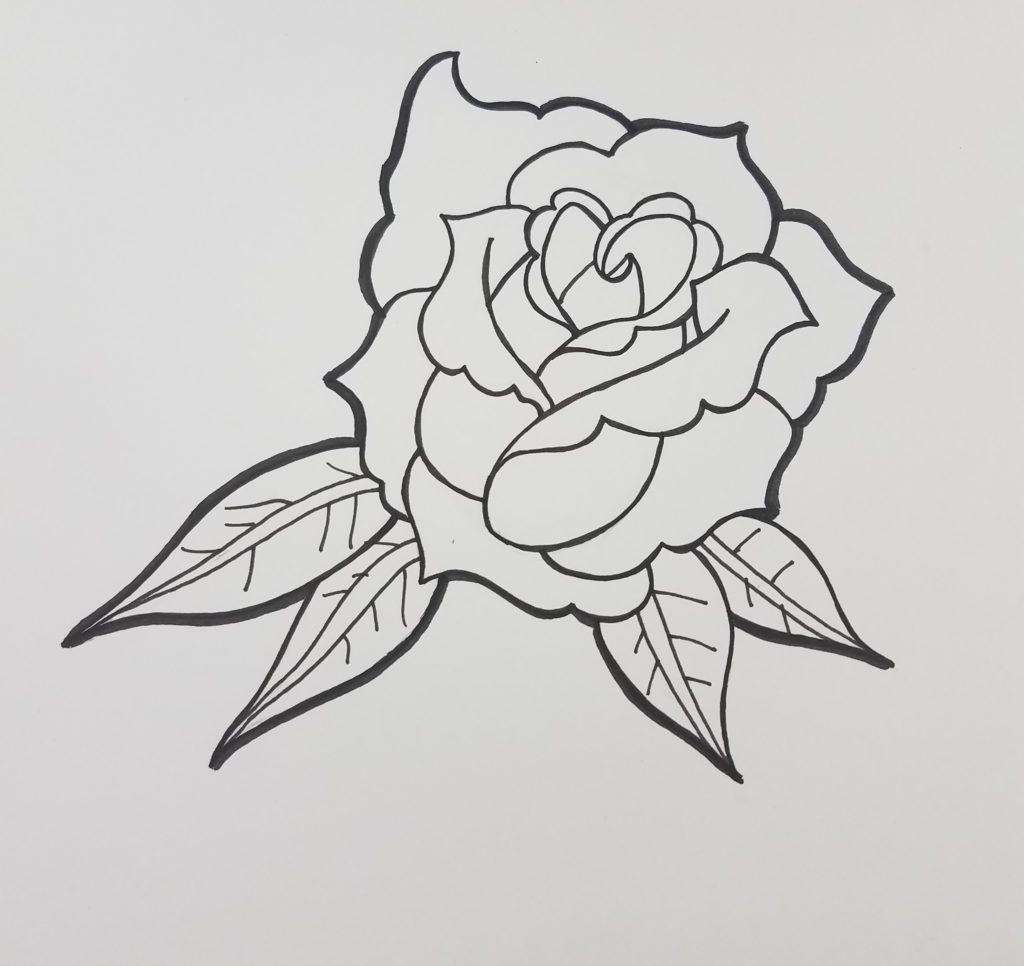 rose drawing for beginners