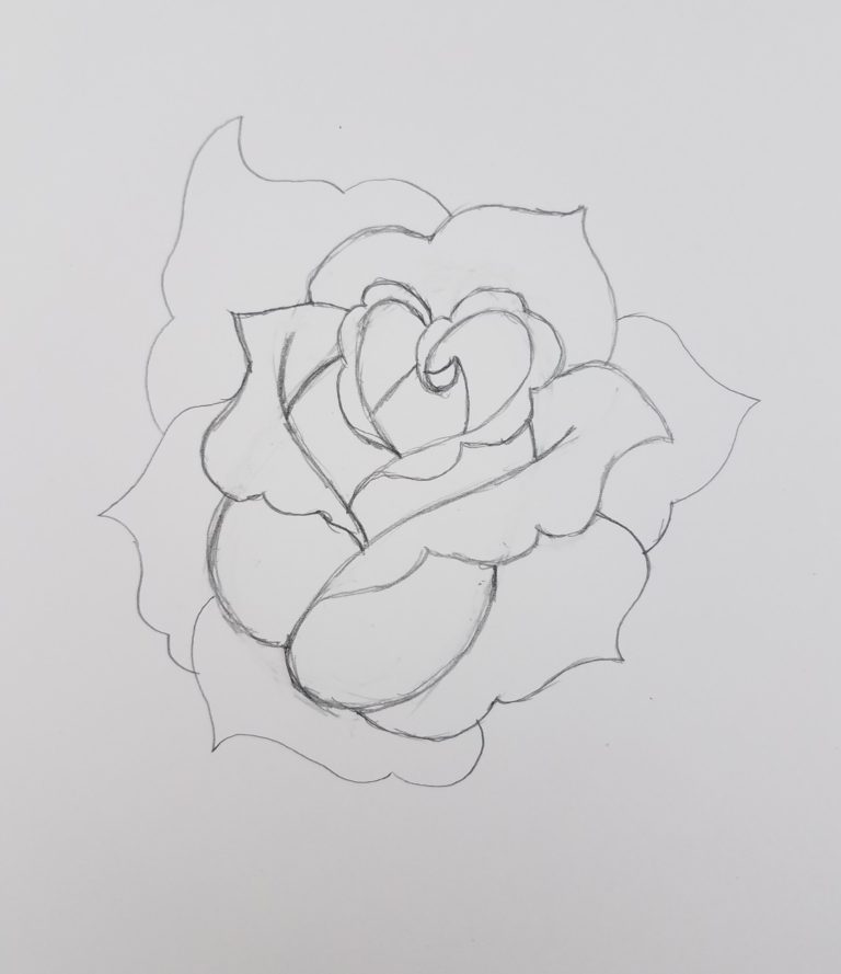 How to Draw a Rose for Beginners Step by Step - Art by Ro
