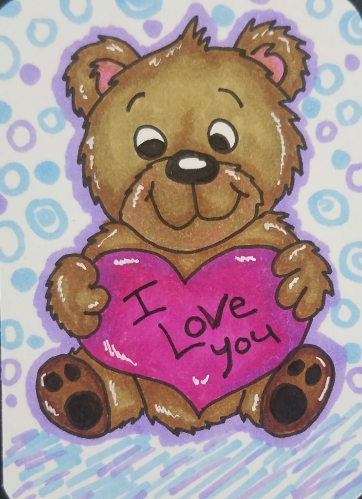 drawings of love teddy bears