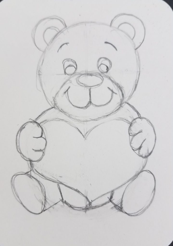 Easy Drawings Of Teddy Bears Holding Hearts