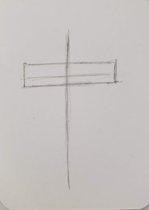 cross drawings in pencil