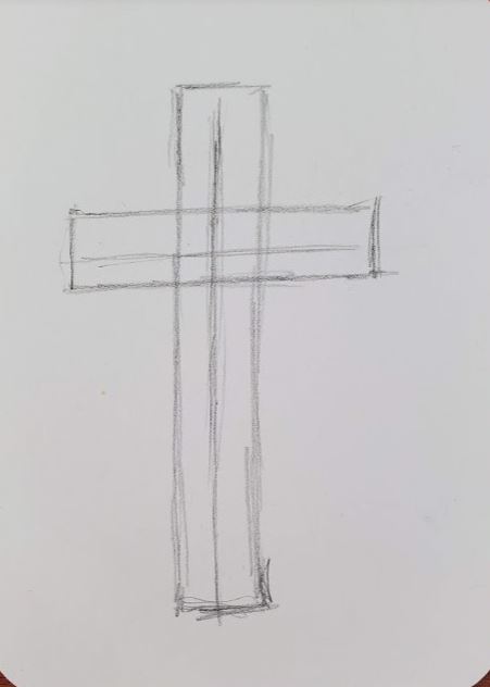 cross drawings in pencil