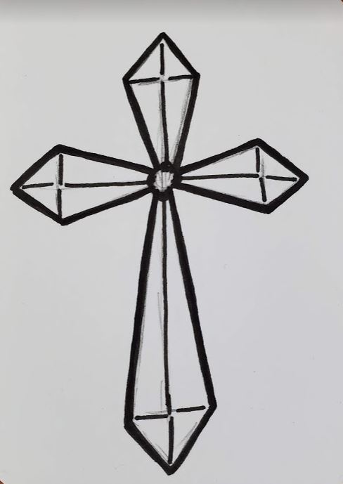simple pencil drawings of crosses