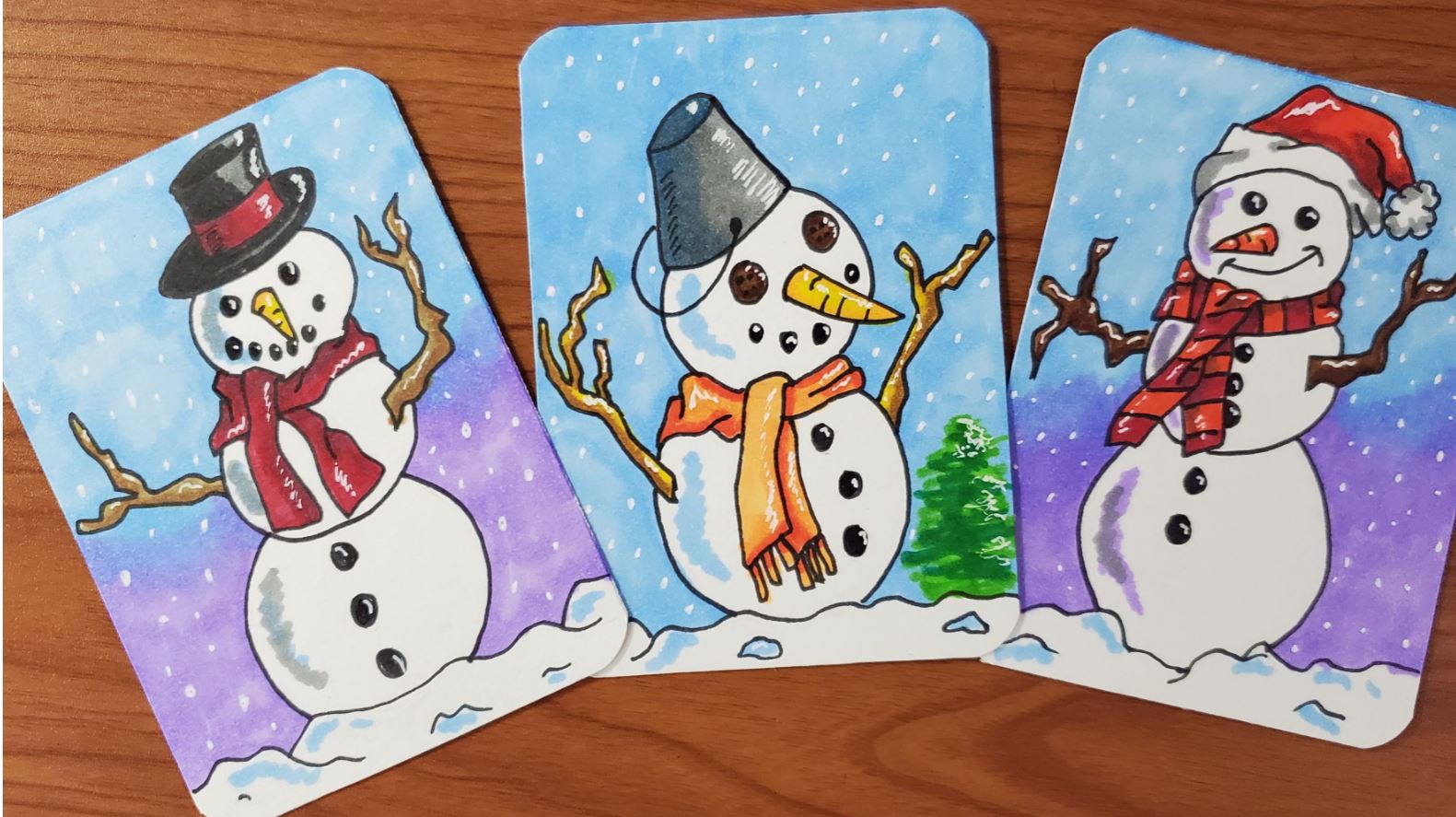 Snowman Painting with Markers & Watercolor Resist! - Create Art with ME