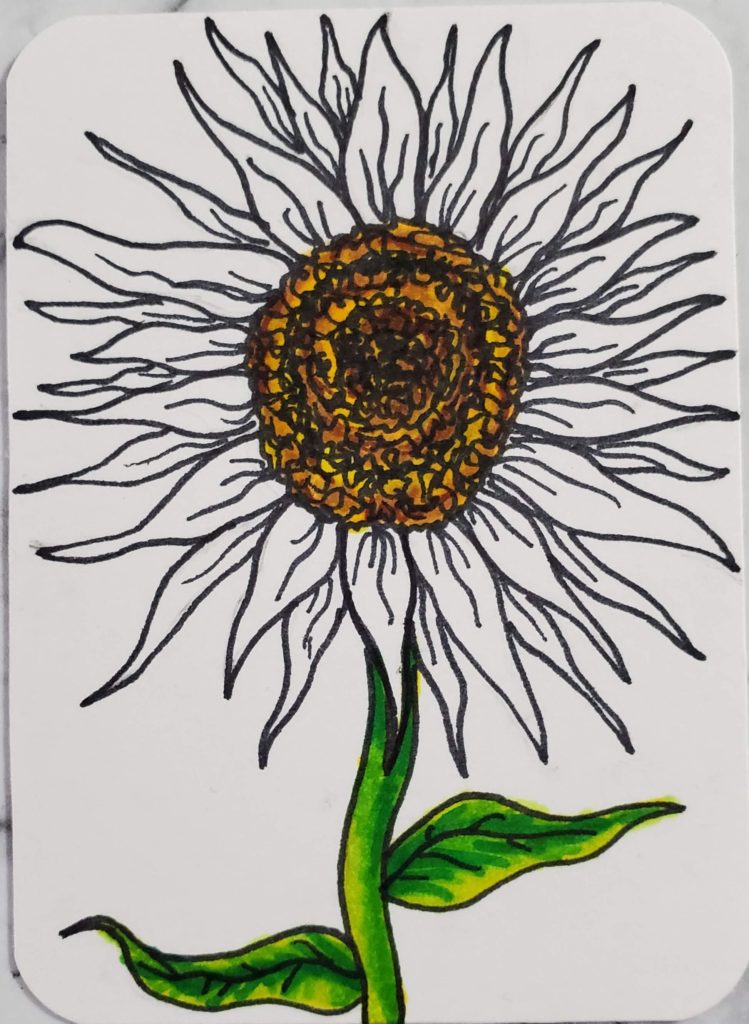 Easy How to Draw a Sunflower Tutorial , Sunflower Coloring Page