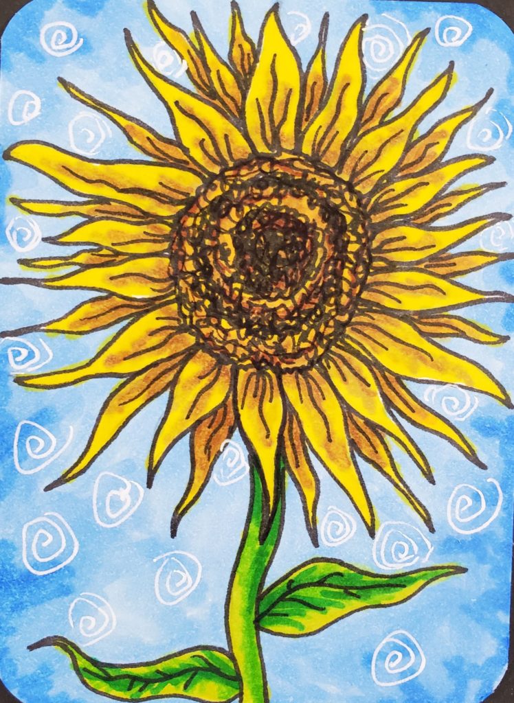 How-To-Draw-A-Sunflower-Finished-ATC