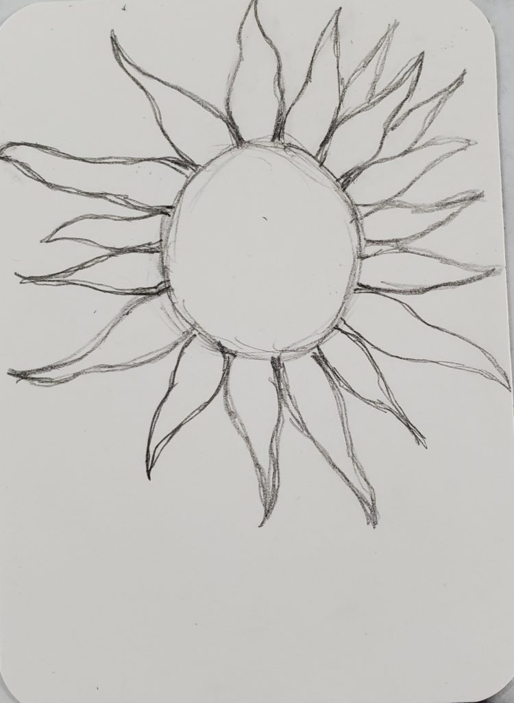 simple sunflower drawings