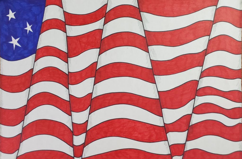 How-To-Draw-An-Op-Art-American-Flag-Marker
