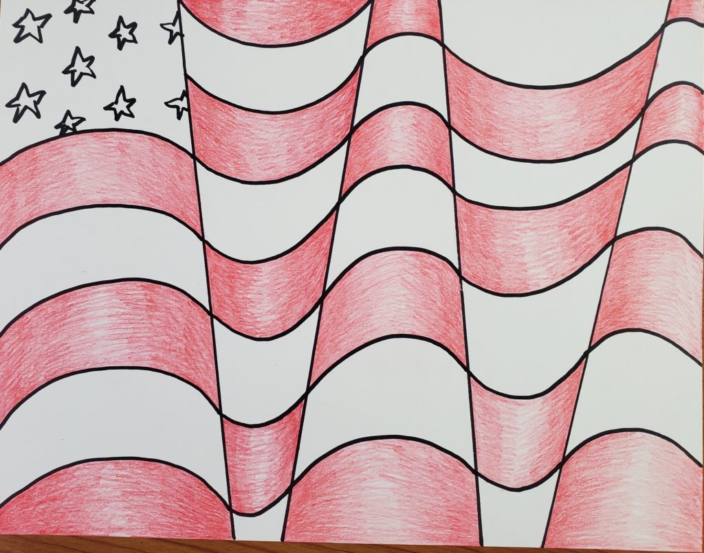 how to draw the american flag