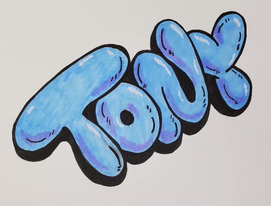 how to draw graffiti bubble letters on paper