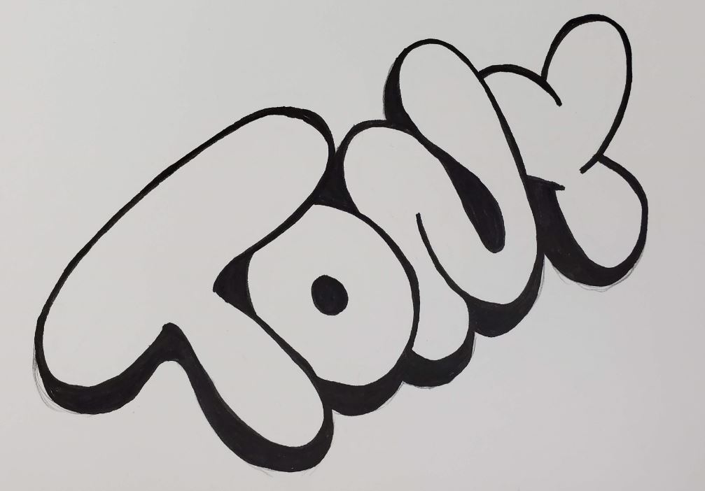 How-To-Draw-Bubble-Letters-Tony-Drop-Shadow