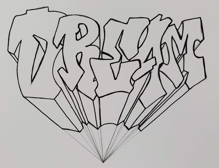 how to draw graffiti letters a z in 3d