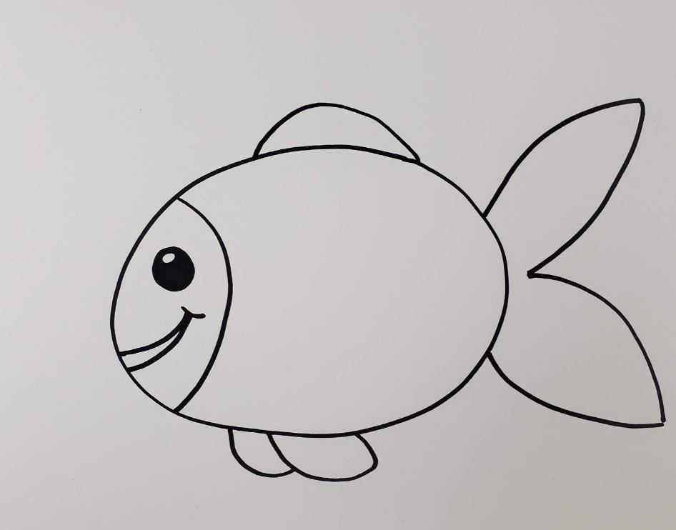 How To Draw A Cartoon Fish (for young artists) - YouTube