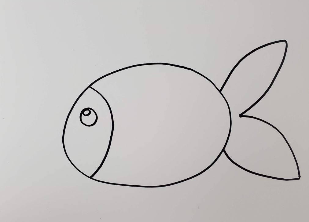 How to draw a fish easily