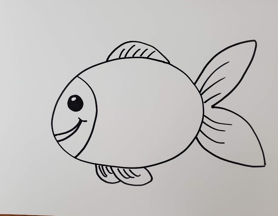 Fish Drawing Original Art Size A4 | eBay-saigonsouth.com.vn