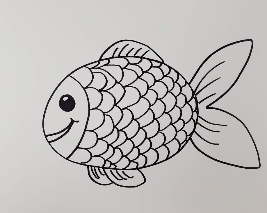 Fish aboriginal art style monochrome isolated Vector Image