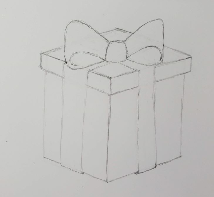 How To Draw A Present Bow Folds