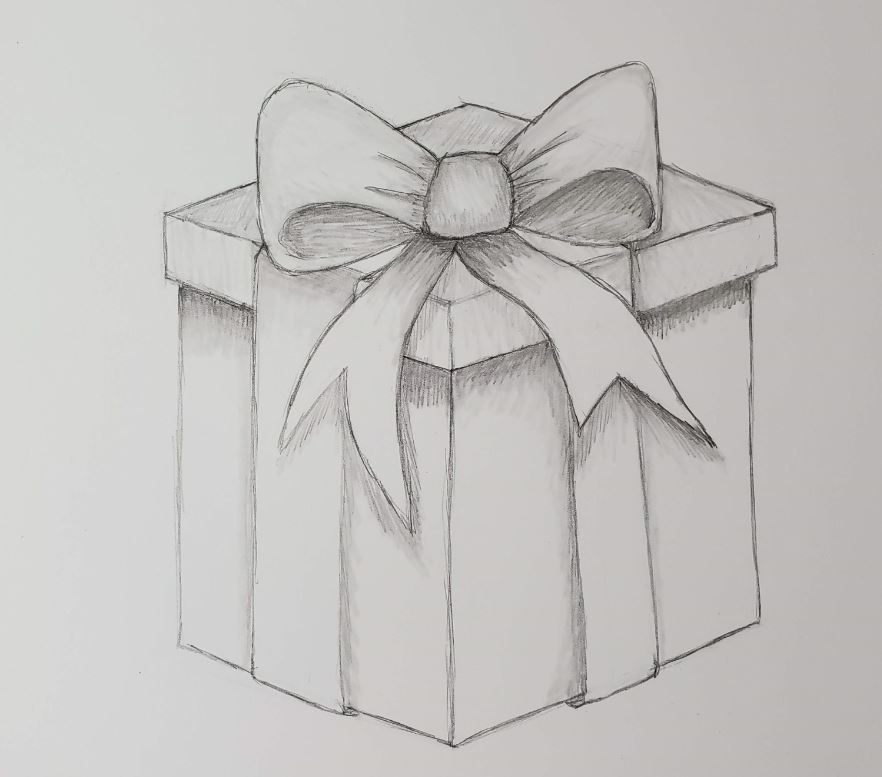 How To Draw A Present Shaded