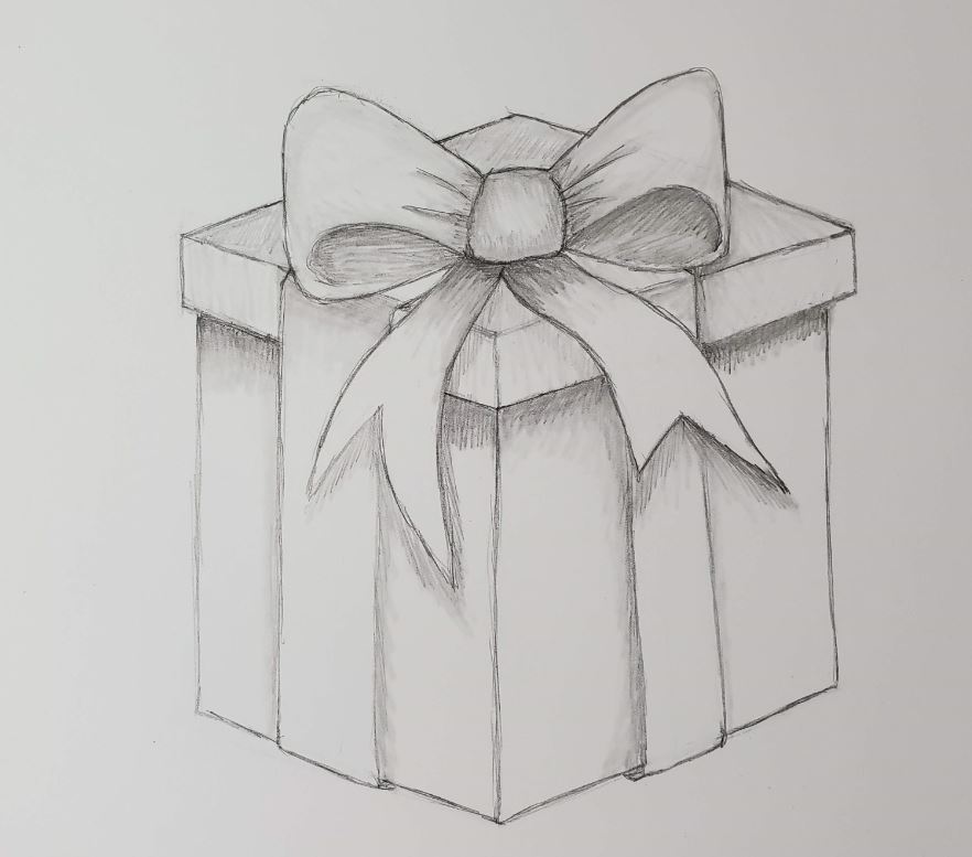 Gift Box Drawing On Ruled Paper Stock Illustration - Download Image Now -  Box - Container, Gift, Scribble - iStock