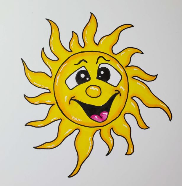 Sun drawing isolated icon design Royalty Free Vector Image
