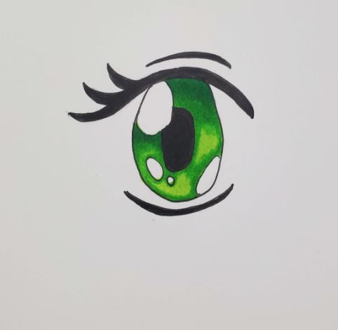 How To Draw Female Anime Eyes - Front View
