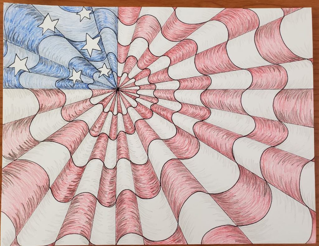 Patriotic-Op-Art-Drawing-Finished
