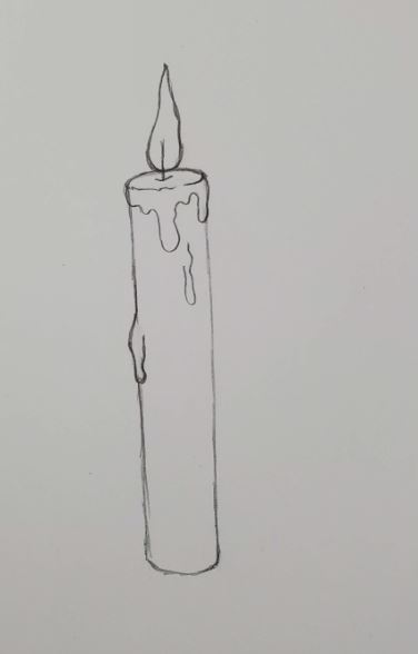 How To Draw A Candle Easy Art By Ro