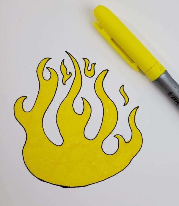 simple flames drawing