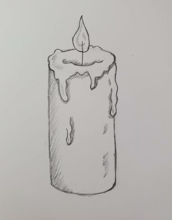 candle pencil drawing