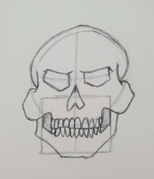 How-To-Draw-A-Skull-Easy