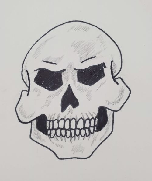 easy drawings of skulls