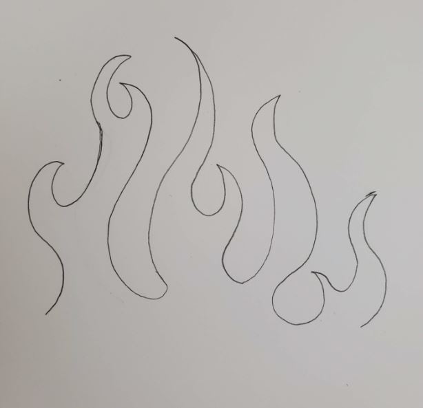 how to draw a fire step by step