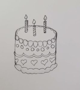 How to Draw a Cake Step by Step (Easy 3D Drawing) - Art by Ro