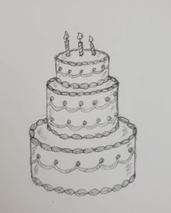 How To Draw A Cake Step By Step (easy 3d Drawing) - Art By Ro