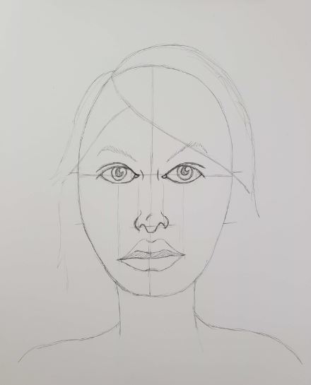 how to draw female face step by step