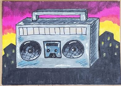 cool boombox drawing