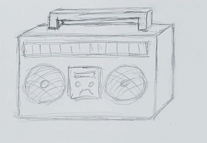 cool boombox drawing