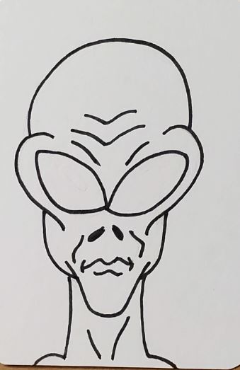 HOW TO DRAW AN ALIEN EASY - DRAWING ALIEN STEP BY STEP 