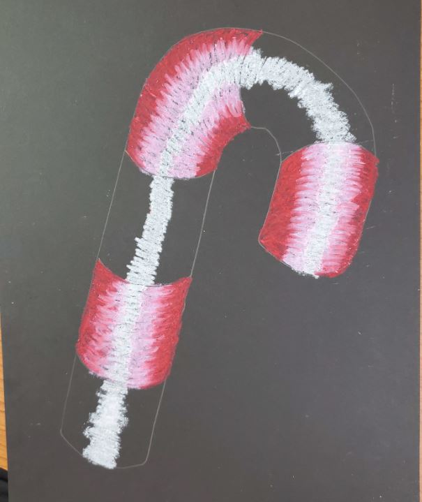 a faithful attempt: Candy Canes in Oil Pastel
