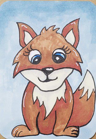 Cartoon-Fox-Drawing-with-Markers